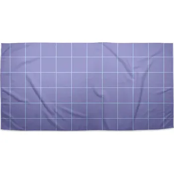 Osuška Sablio Ručník Čtvercový vzor fialové - 50x100 cm