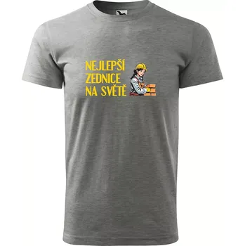 Pánské tričko Sablio Tričko s potiskem Nejlepší zednice na světě - šedé 2XL