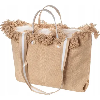 Kabelka Plážová taška Agrafka, bavlna, béžová