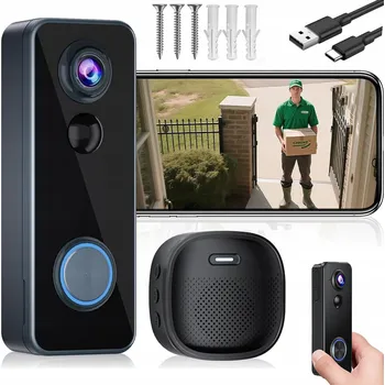 Domovní zvonek WIFI VIDEOZVONEK FHD BEZDRÁTOVÝ ZVONEK S KAMEROU SMART VZDÁLENÝ NÁHLED