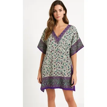 Dámské šaty Kaftan krátký HEART purple