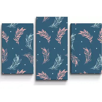Obraz Sablio Obraz - 3-dílný Barevná peříčka - 75x50 cm