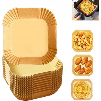 Pečicí papír PAPÍROVÉ VLOŽKY DO HORKOVZDUŠNÉ FRITÉZY 300ks PODLOŽKY AIR FRYER