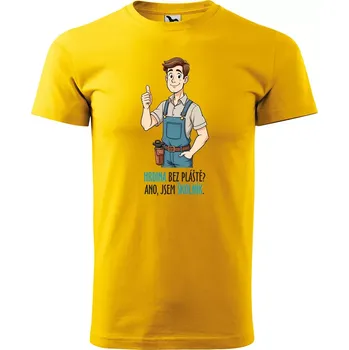 Pánské oblečení Sablio Tričko s potiskem Hrdina bez pláště? Ano, jsem školník - žluté XL