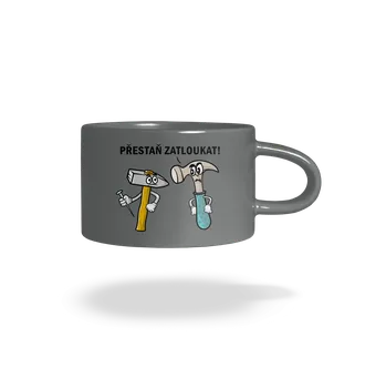 Bastard Přestaň zatloukat hrnek makronka Grey Macaron