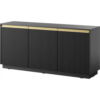 Komoda Moderní černá komoda 153,4 cm, 3 dvířka, laminovaná deska