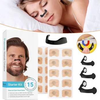 Pomůcka proti chrápání a spánkové apnoe MAGNETICKÝ NOSNÍ DILATÁTOR PROTI CHRÁPÁNÍ A PRO LEPŠÍ DÝCHÁNÍ