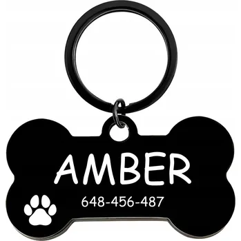 Obraz Adresářka Identifikační známka Černá pro psa kočku s gravírováním