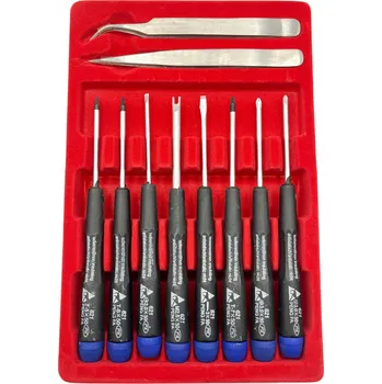 Šroubovák SADA PRECISIONÍCH ŠROUBOVÁKŮ / ŠROUBOVÁKY 10 KS + PINZETA NEREZOVÁ OCEL