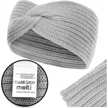 Čepice DÁMSKÁ ČELENKA na hlavu uši TEPLÁ módní pohodlná elegantní MERINO VLNA