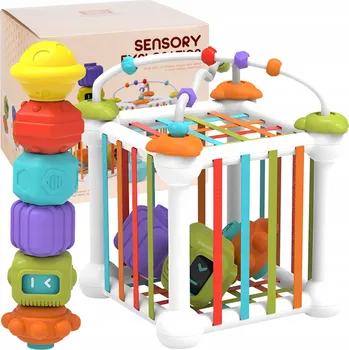 Hračka pro nejmenší Senzorická kostka s gumovými kostkami M-IMP MA0087