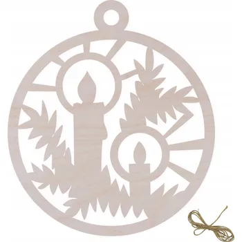 Vánoční dekorace Vánoční Koule Dřevěná na vánoční stromeček Vánoční přívěsek Svícen Svíčky 9 Cm