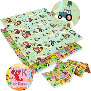 Hrací deka Vzdělávací podložka Humbi oboustranná skládací 180x200 cm s taškou