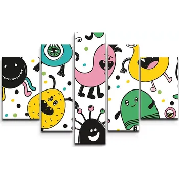 Obraz Sablio Obraz - 5-dílný Příšerky - 125x90 cm