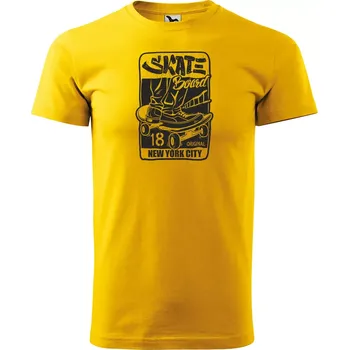 Pánské tričko Sablio Tričko s potiskem Město na prkně - žluté S