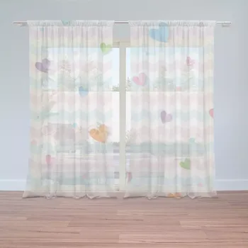 Záclona Sablio Záclony Barevná srdíčka: 2ks 150x250cm