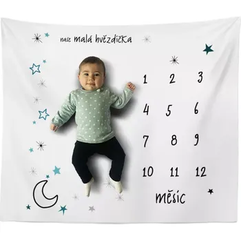 deka Sablio Milníková deka Hvězdy a měsíc: 100x100 cm