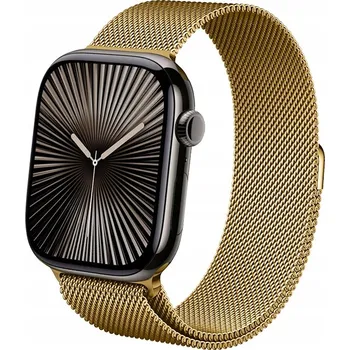 Řemínek na hodinky Crong – Řemínek z z nerezové oceli pro Apple Watch 44/45/46/49 mm (zlatý)