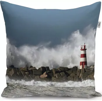 Polštář Sablio Polštář Maják ve vlnách - 40x40 cm
