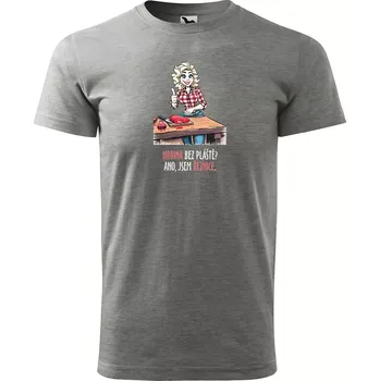 Pánské oblečení Sablio Tričko s potiskem Ano, jsem řeznice - šedé 2XL