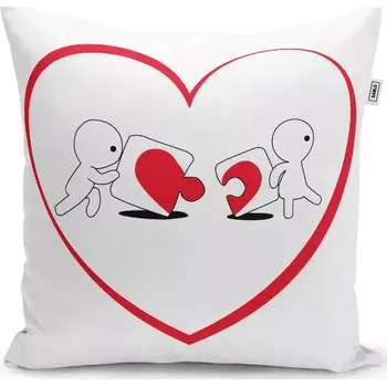 Polštář Sablio Polštář Puzzle love: 40x40 cm