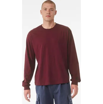 Canvas Unisex teplé boxy tričko s dlouhým rukávem Barva: fialová maroon, Velikost: L