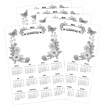 Kalendář OMALOVÁNKOVÝ KALENDÁŘ DÁREK PRO BABIČKU A DĚDEČKA - VELKÉ PŘÁNÍ (SADA 5 KUSŮ)