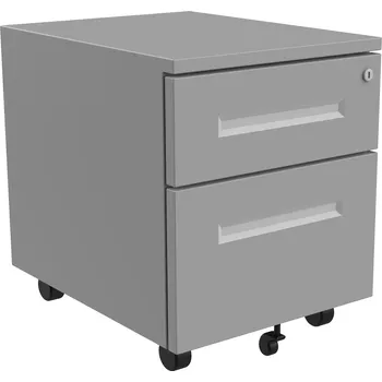 Zásuvkový kontejner Podstolová skříňka na klíč 2 ZÁSUVKY Spacetronik kontejner KOVOVÝ šedý