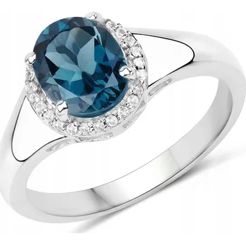 Prsten PRSTÝNEK TOPAZ LONDON BLUE & HORSKÝ KŘIŠŤÁL