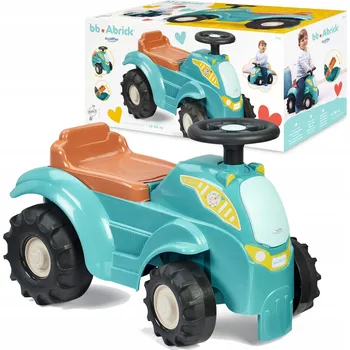 Dětské vozidlo ABRICK MODRÝ TRAKTOR S ÚLOŽNÝM PROSTOREM ODRÁŽEDLO ZEMĚDĚLSKÉ VOZIDLO