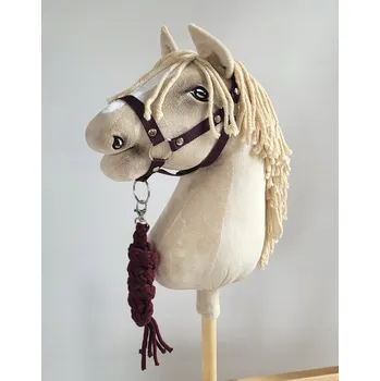 Hobby horsing Sada pro Hobby Horse: ohlávka A3 + vodítko z provazu - švestková