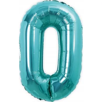 Balónek Fóliový balónek Číslice 0, tyrkysová Tiffany, 92 cm