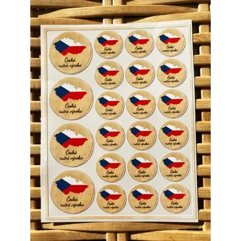 Výuková hračka Česká ruční výroba 22 ks (samolepka na archu)