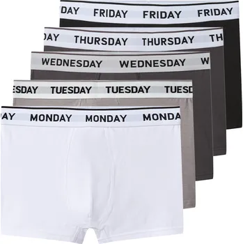 Boxerky esmara Men Pánské boxerky, 5 kusů (šedá/bílá/černá, 8/XXL)