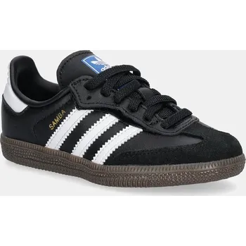 Chlapecká obuv Dětské kožené tenisky adidas Originals SAMBA OG JQ6390 černá 99X, EUR 33
