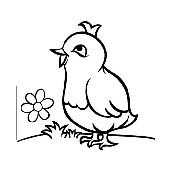 Samolepící dekorace KUŘÁTKO / 10x10 cm (Samolepicí šablona na pískování)