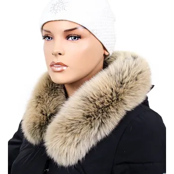 Sikora Kožešinový lem na kapuci - límec liška snowtop černo - béžová L 18/32 (65 cm)