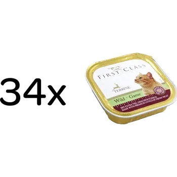 Krmivo pro kočku FIRST CLASS Zvěřinová paštika pro kočky 34 x 100 g