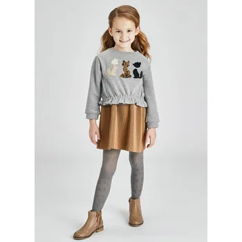 Dívčí oblečení Dívčí šaty s koženkovou sukní a mikinou Mayoral 4921 Velikost: 2 roky (92 cm)