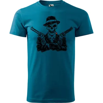 Pánské tričko DOBRÝ TRIKO Pánské tričko s potiskem Gangster Velikost: 2XL, Barva: Petrolejová