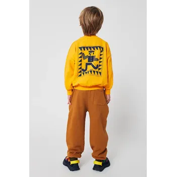Chlapecká mikina Dětská mikina Bobo Choses Mr Pencil žlutá barva, vzorovaná, 225AC033 17X, vel. 123/134