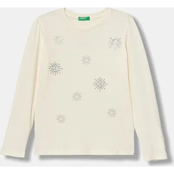 Chlapecké tričko Dětské bavlněné tričko s dlouhým rukávem United Colors of Benetton béžová barva, 3ATNC10RF 3ATNC10RF.G.Seasonal 02X, vel. 150