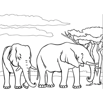 SLONI / 25x20 cm (Samolepicí šablona na pískování)