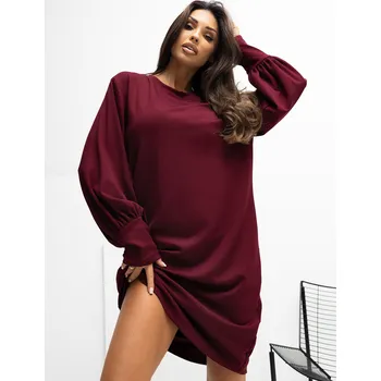 Dámské šaty Dress-RV-SK-A1059.17-burgundy RUE PARIS tmavě červená 3480686