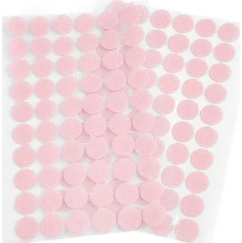 Suchý zip samolepící kolečka průměr 15mm - růžová