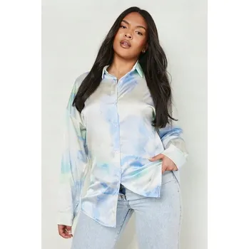 Dámská košile BOOHOO BAREVNÁ SATÉNOVÁ KOŠILE (52)