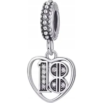 Přívěsek Charms 18. výročí přívěsek na narozeniny 18 let beads stříbrný stříbro 925