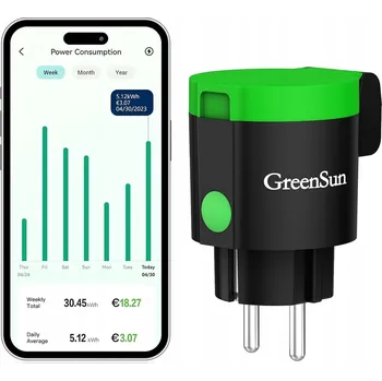 Elektrická zásuvka GreenSun WiFi kompaktní chytrá zásuvka, chytrá domácnost