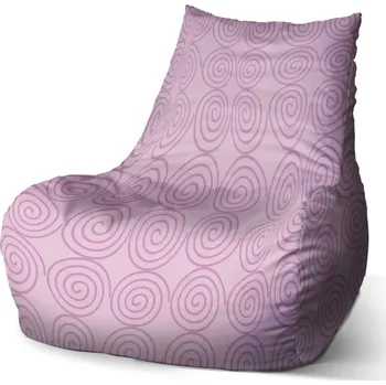 Sedací pytel Sablio Sedací vak Bean Růžové spirály: 100 x 90 x 45 cm