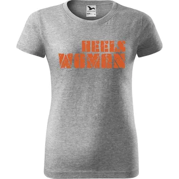 Dámské tričko DOBRÝ TRIKO Dámské tričko s potiskem Heels woman Barva: Tmavě šedý melír, Velikost: 3XL